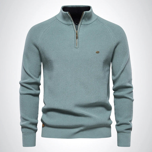 Herren Strickpullover Slim Fit Halbzipper