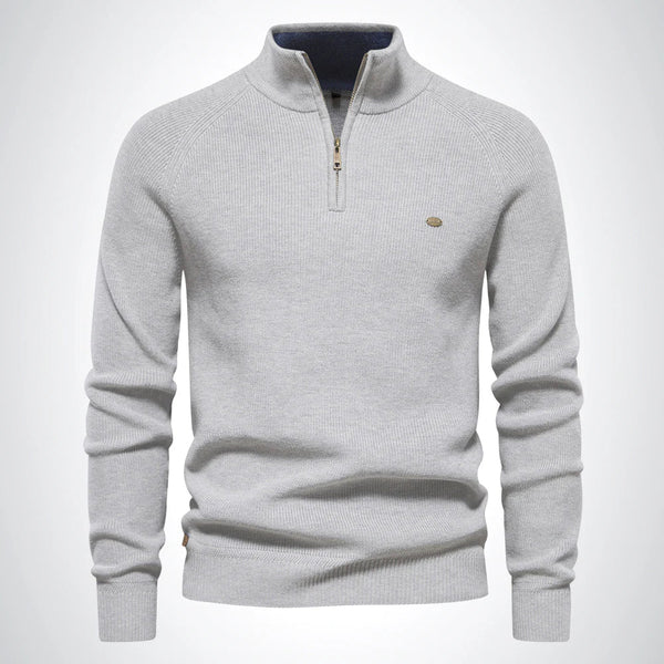 Herren Strickpullover Slim Fit Halbzipper