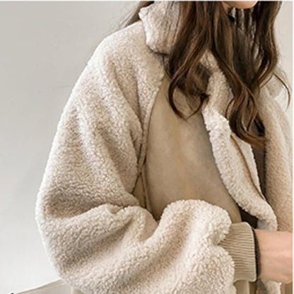 Damen Winterjacke Teddyfutter Warm - IdealeKleiden