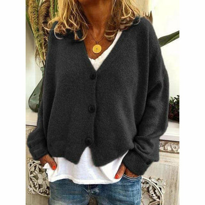 Bequemer Cardigan Wollmix Kaschmir Look