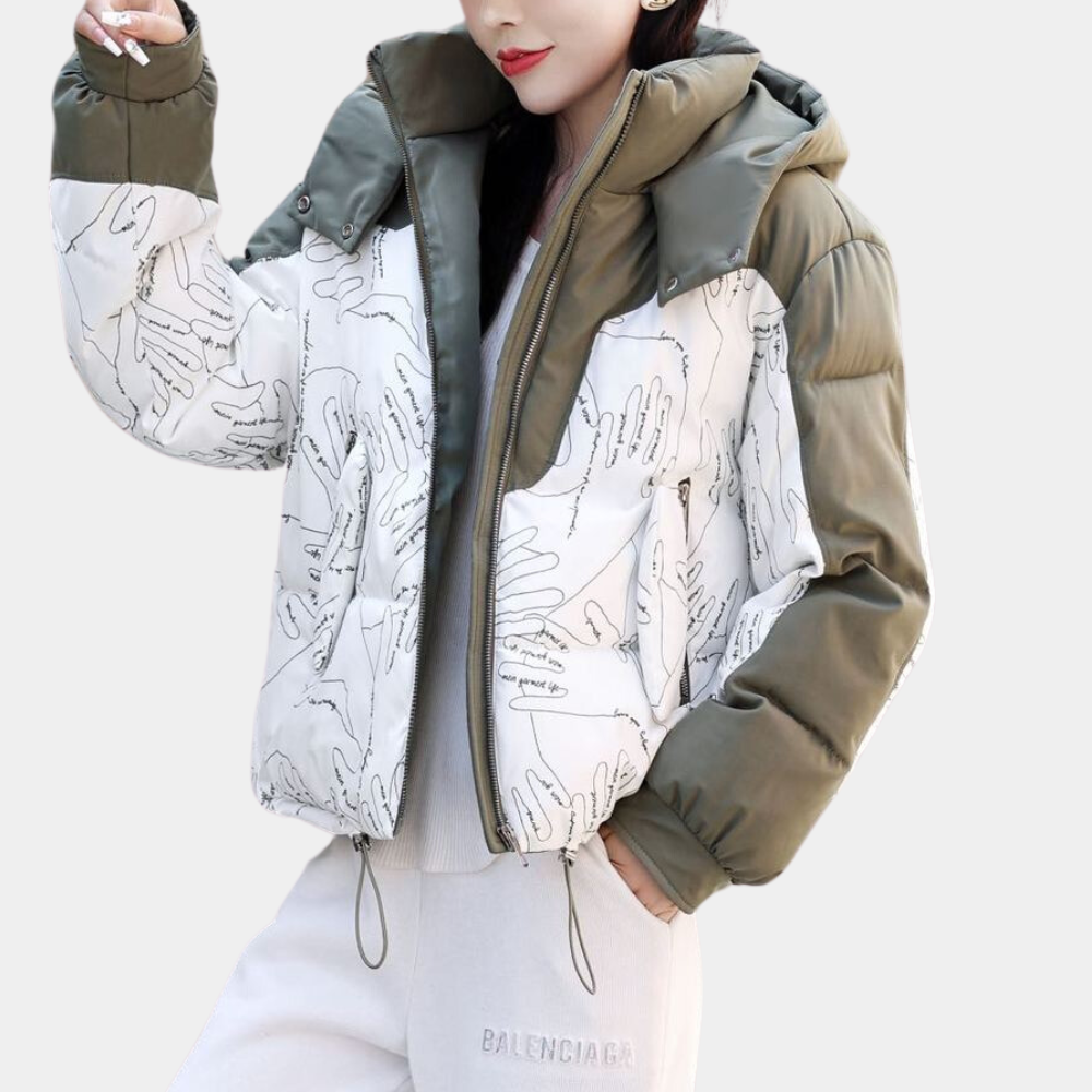 Warme Winterjacke Frauen Elegant Schwarz