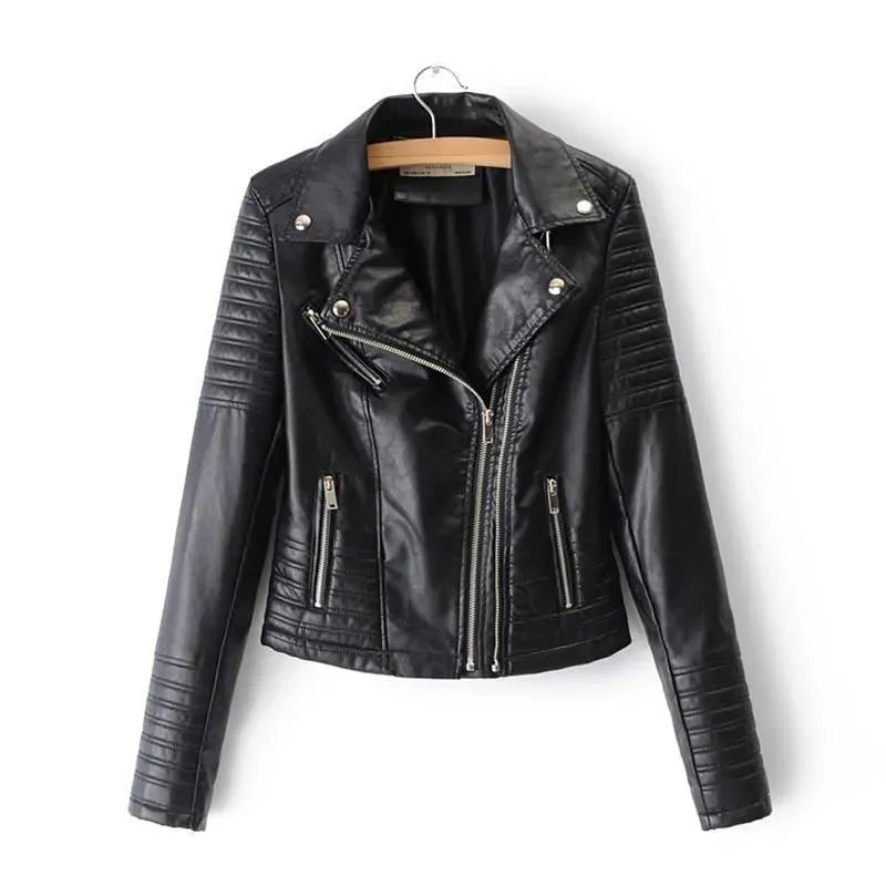 Stylische Lederjacke Damen Trendy Design