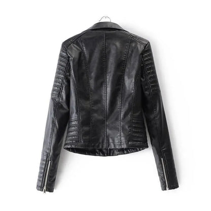 Stylische Lederjacke Damen Trendy Design - IdealeKleiden