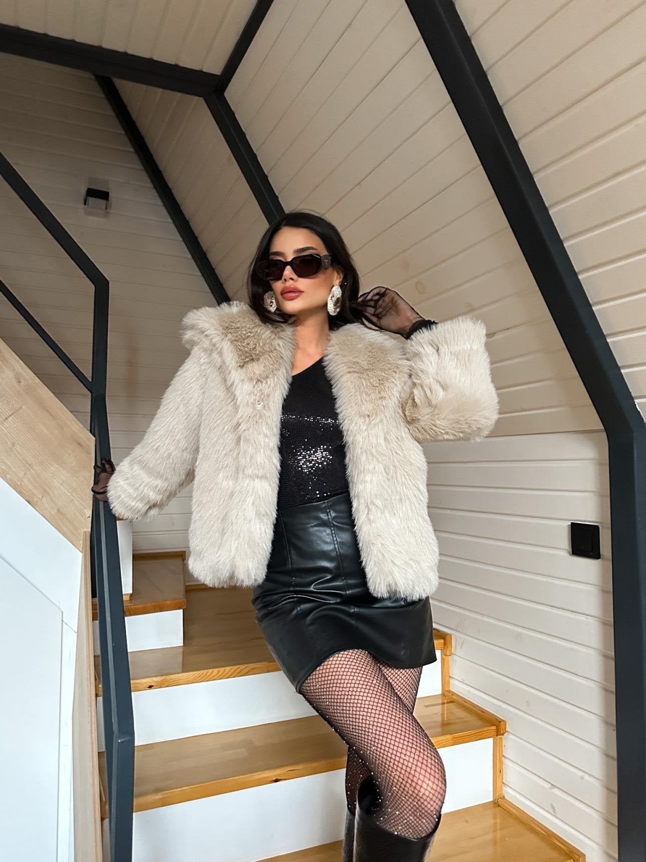 Modische Faux-Fur-Jacke Elegant & Chic