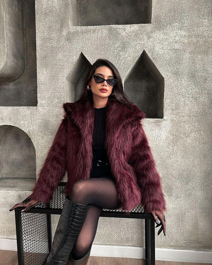 Modische Faux-Fur-Jacke Elegant & Chic