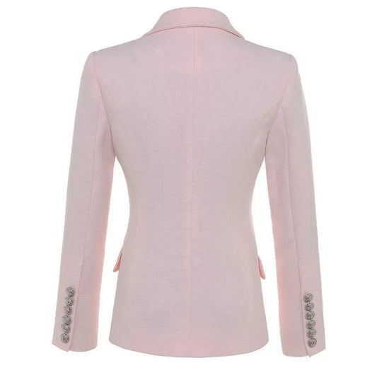 Stilvoller Damen Blazer Rosa - Business Chic Einfach - IdealeKleiden