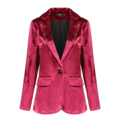 Eleganter Samt Blazer Damen - Lässig - Einfarbig