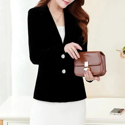 Eleganter Damen Blazer Zart Samt Optik - IdealeKleiden
