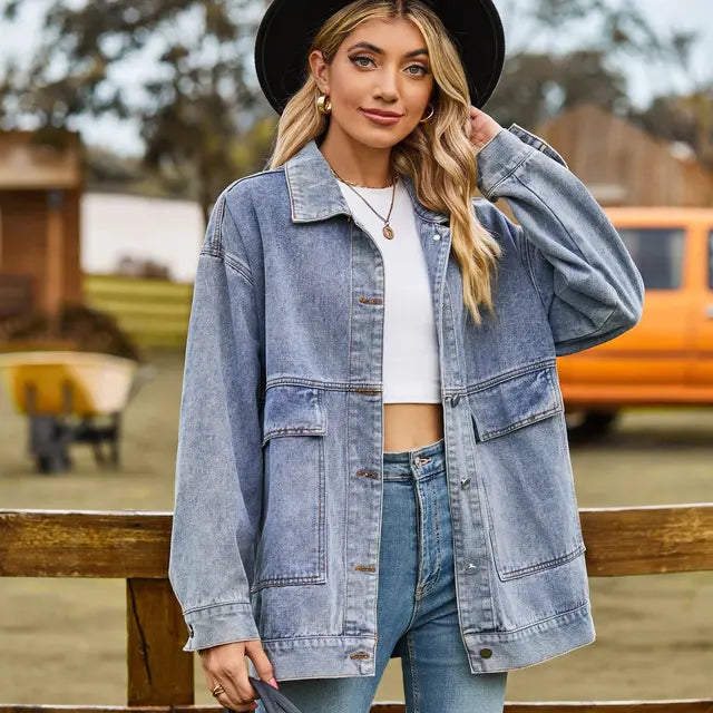 Elegante Denimjacke Damen Trend