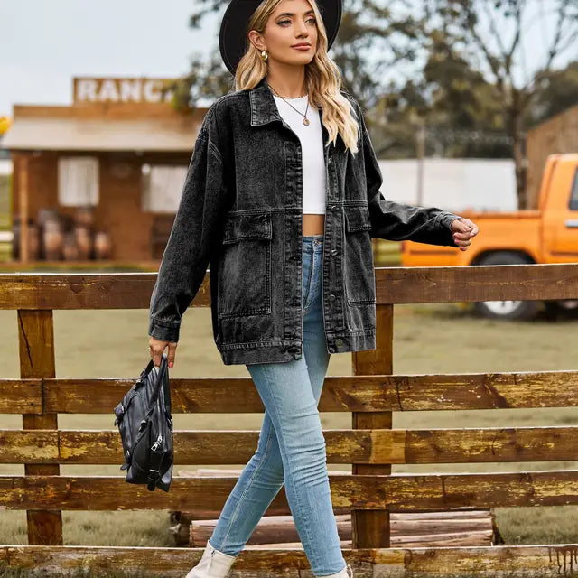 Elegante Denimjacke Damen Trend