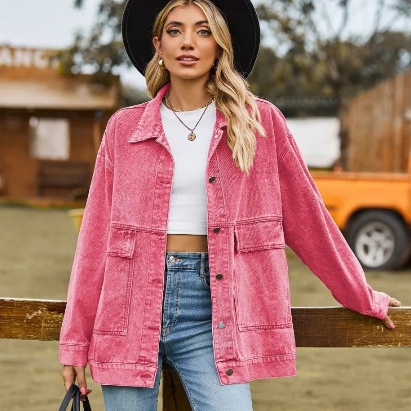 Elegante Denimjacke Damen Trend - IdealeKleiden