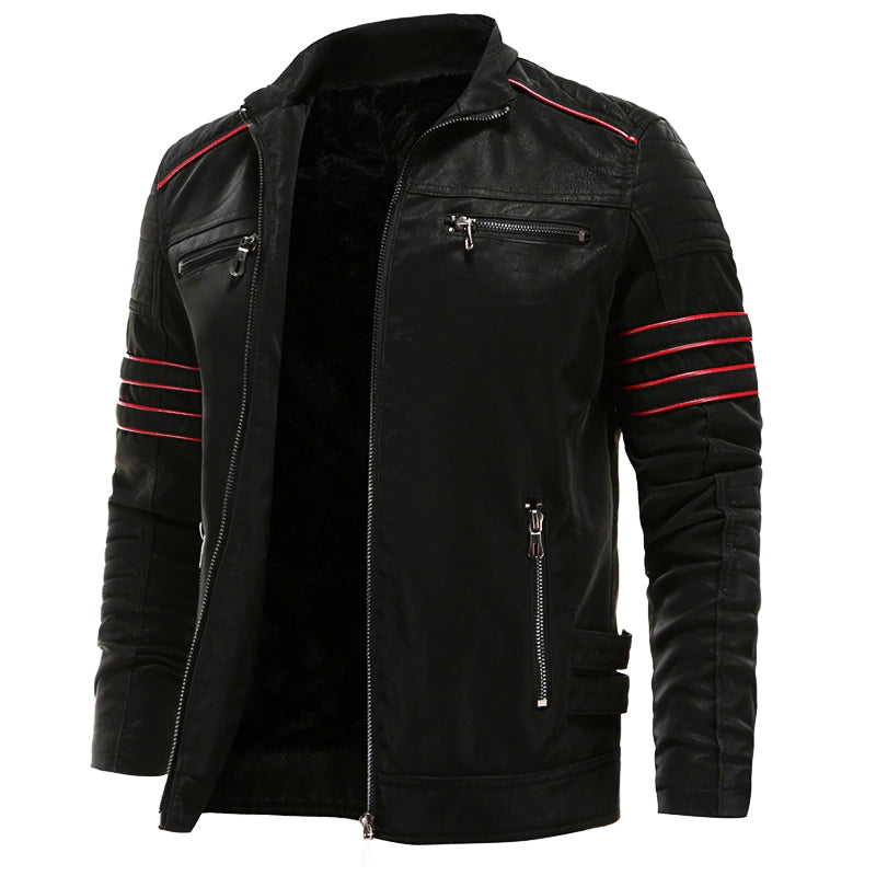 Elegante Lederjacke Titan Schwarz