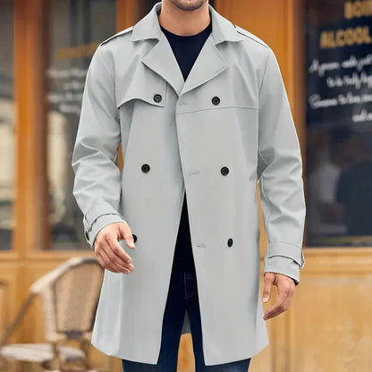 Herren Trenchcoat Klassisch Doppelreihig