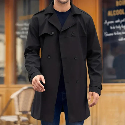 Herren Trenchcoat Klassisch Doppelreihig