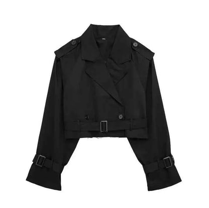 Damen Trenchcoat Klassisch Kurz
