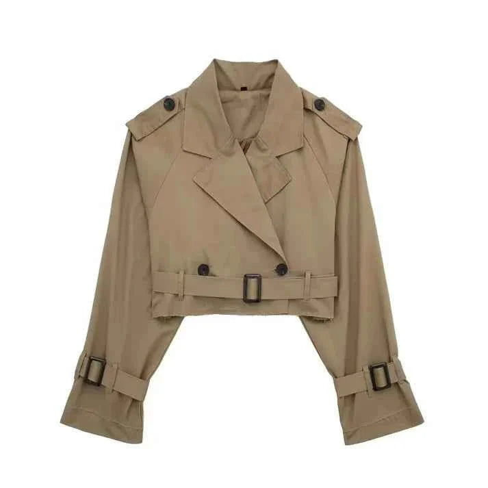 Damen Trenchcoat Klassisch Kurz