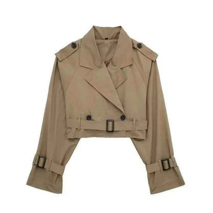 Damen Trenchcoat Klassisch Kurz