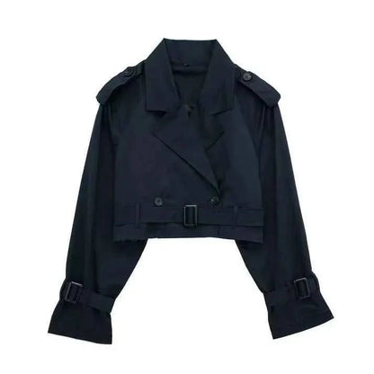 Damen Trenchcoat Klassisch Kurz