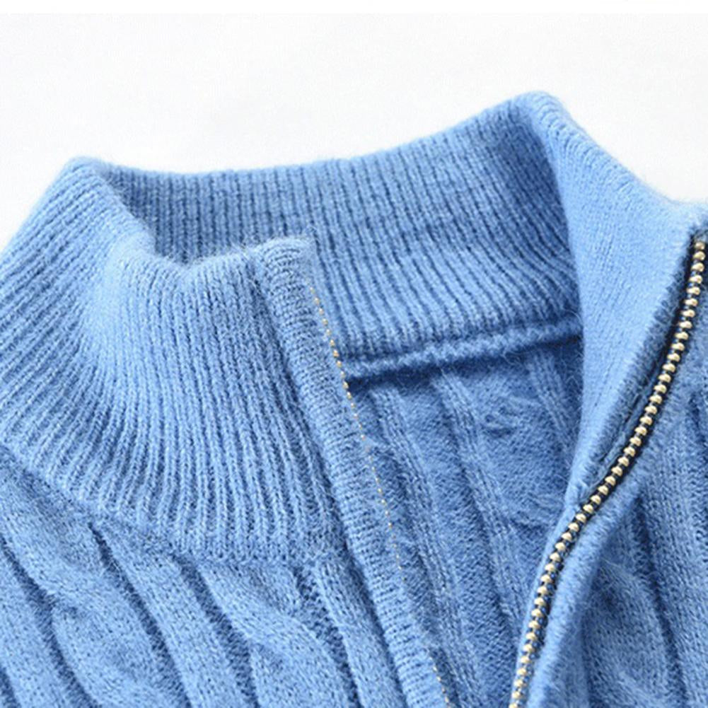 Stilvoller Herren Pullover Stehkragen Modern - IdealeKleiden