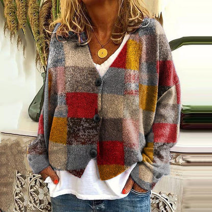 Modischer Patchwork Kardigan Damen