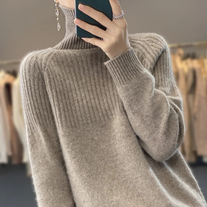 Modische Frauenpullover Rollkragen Style - IdealeKleiden