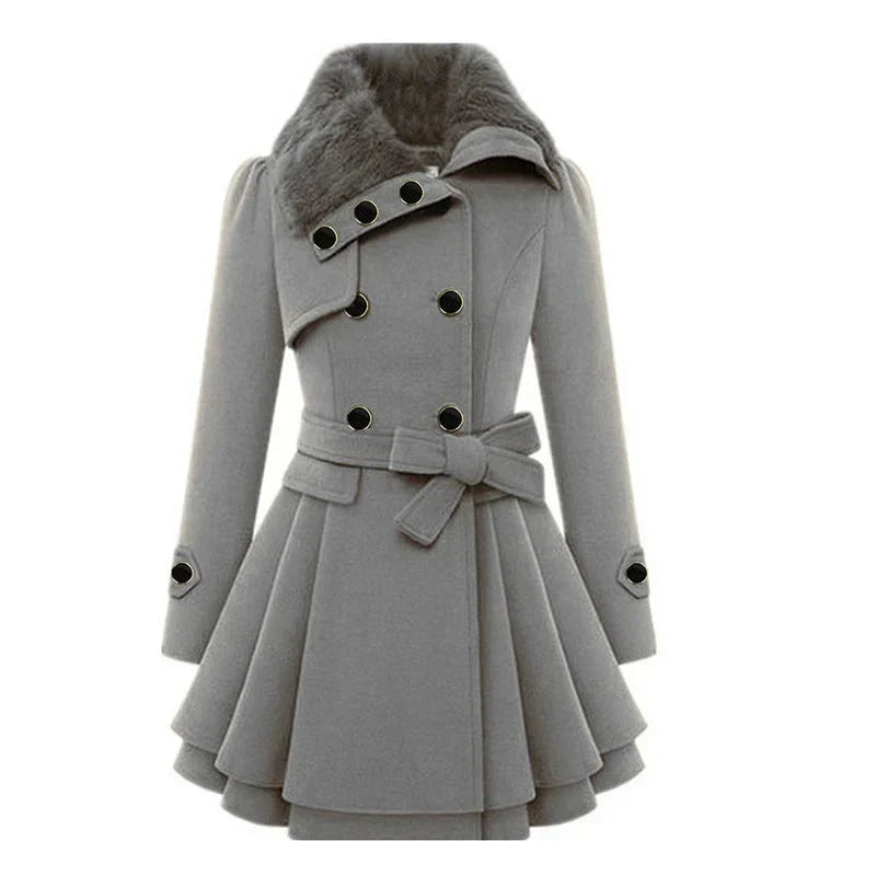 Elegante Damen Wolljacke mit Doppelknöpfen → Damen Wolljacke Elegant Doppelknöpfe