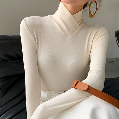 Modische Damen Rollkragen Sweater - IdealeKleiden