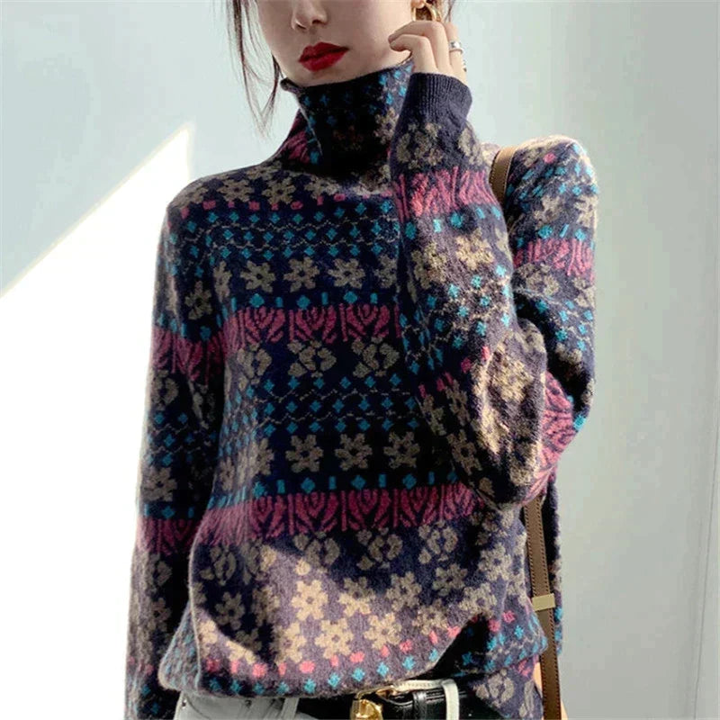 Stylische Rollkragenpullis für Damen Winter - IdealeKleiden