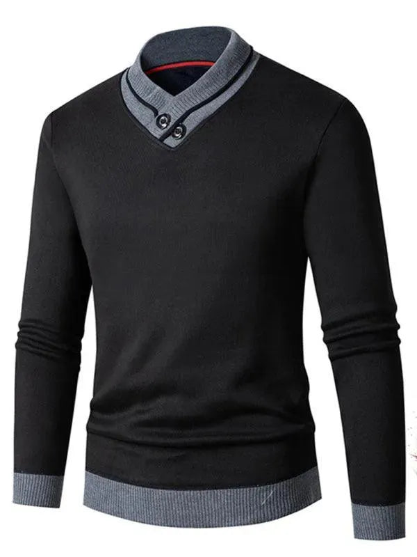 Herren Pullover Slim Fit V-Ausschnitt Modern