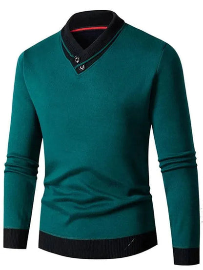 Herren Pullover Slim Fit V-Ausschnitt Modern