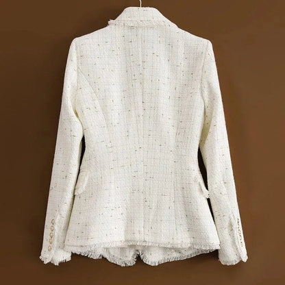 Eleganter Tweed Blazer Damen - Lässig Chic - IdealeKleiden