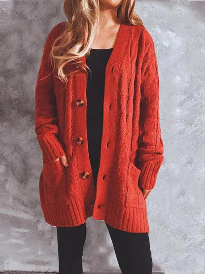 Lange Damen Strickjacke Warm Übergröße