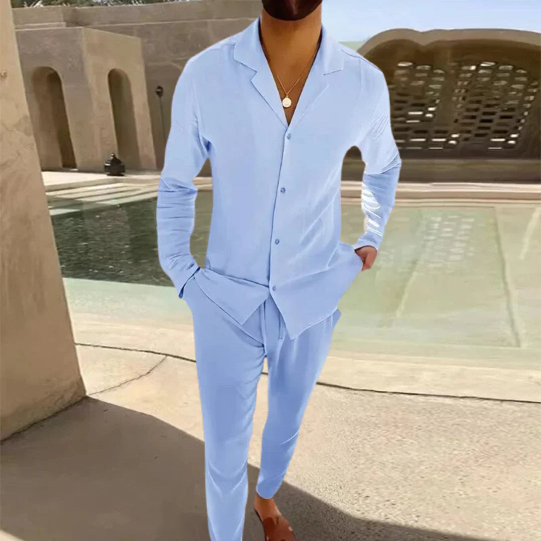 Elegantes Leinenhemd Herren Klassik Style - IdealeKleiden