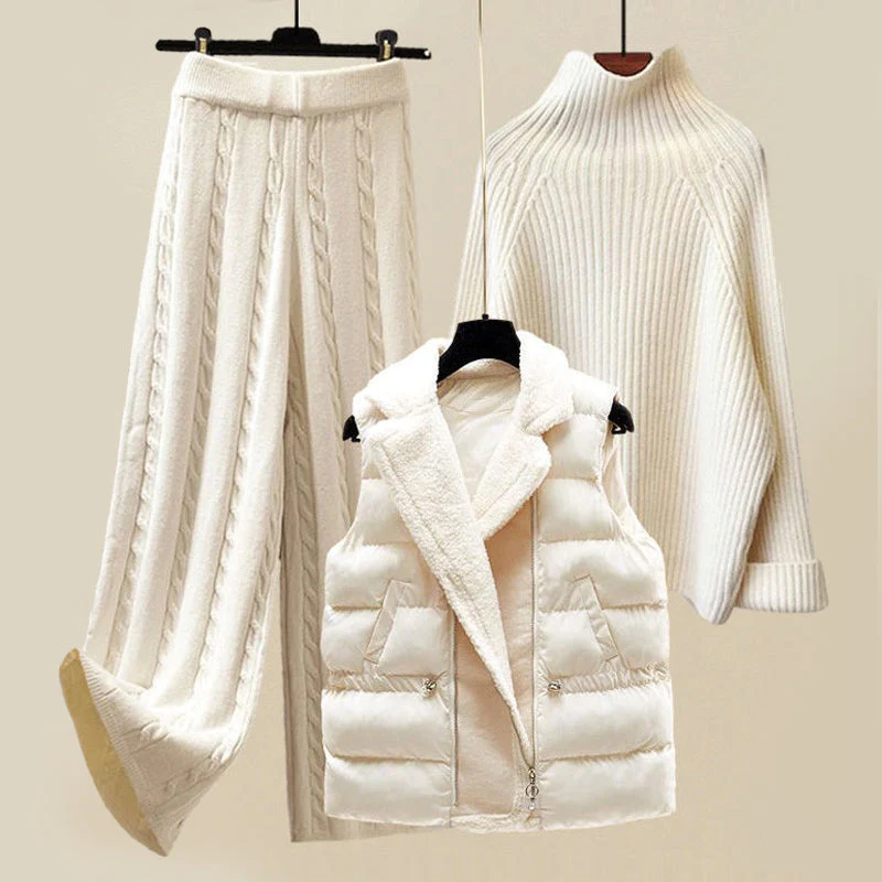 Elegantes 3-Teiliges Strickoutfit Damen