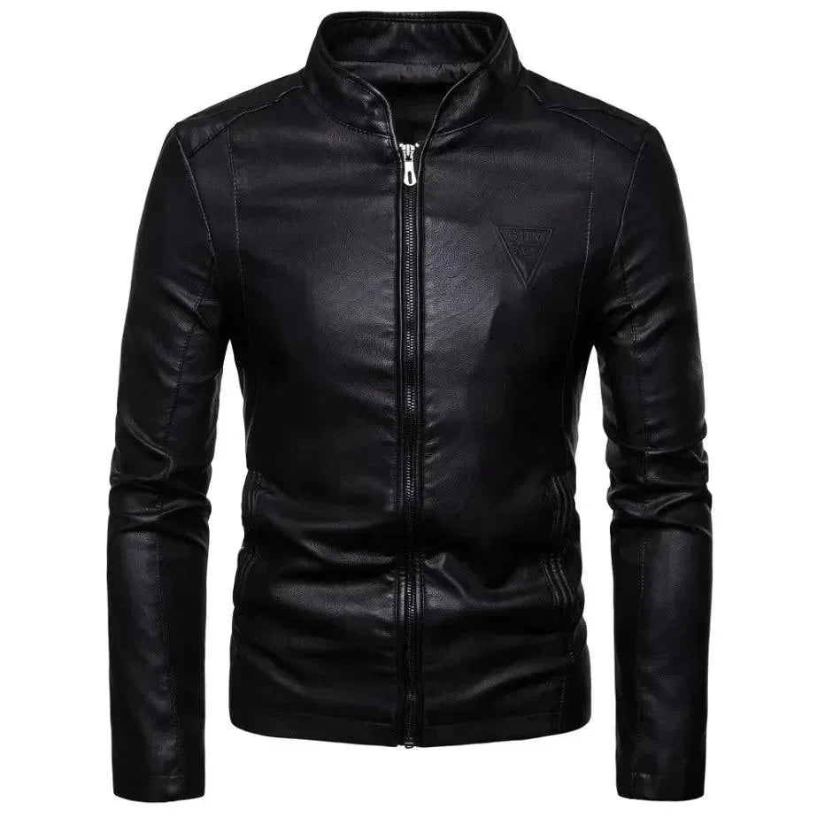 Modische Lederjacke Slim Fit Stil - IdealeKleiden