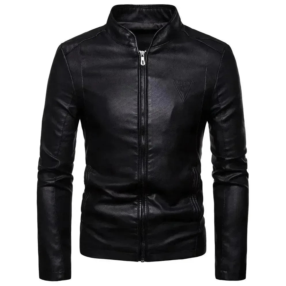 Modische Lederjacke Slim Fit Stil