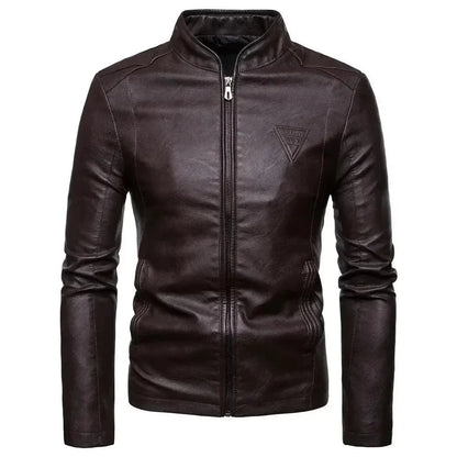 Modische Lederjacke Slim Fit Stil