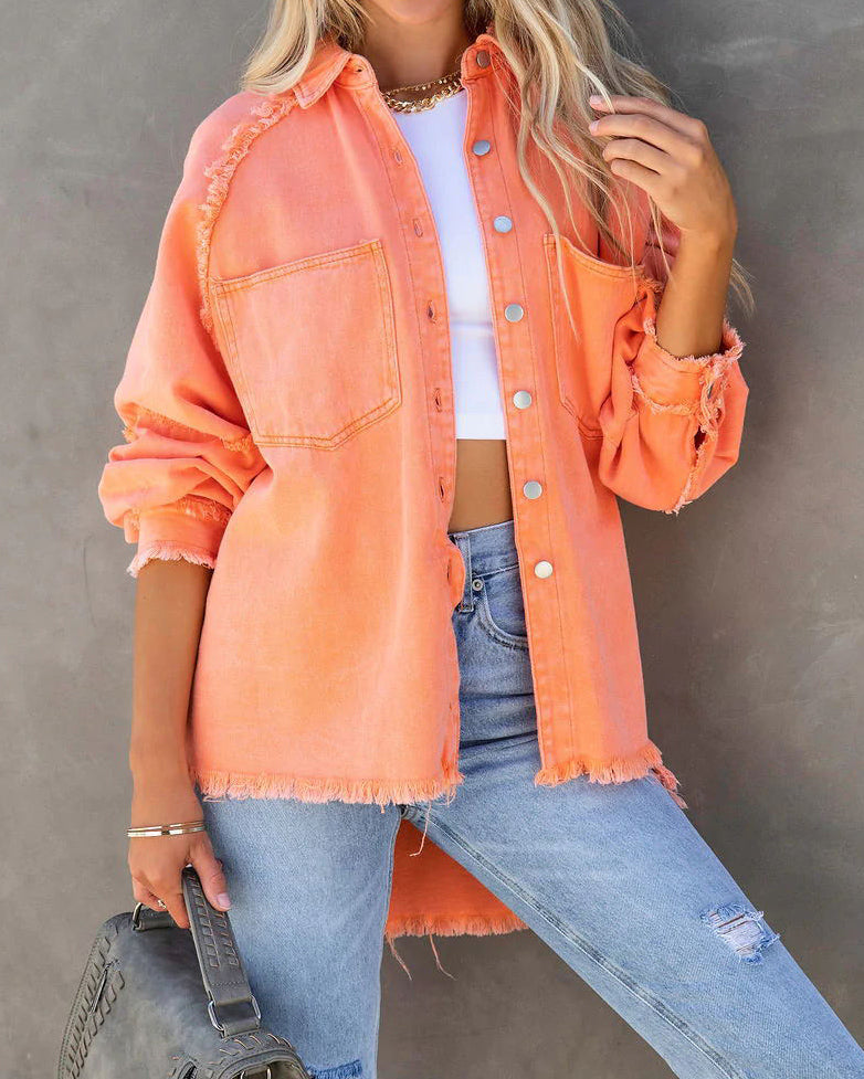 Trendige Denim-Jacke Patchwork Style