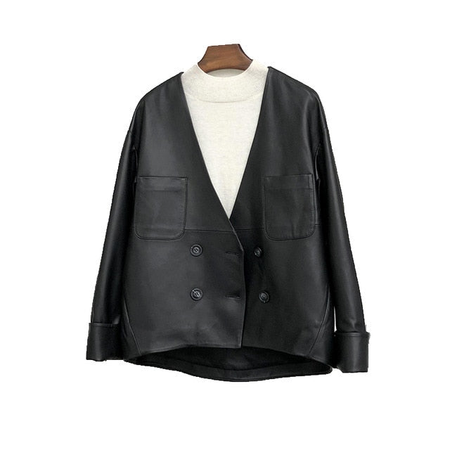 Stylische Lederjacke Damen Modern
