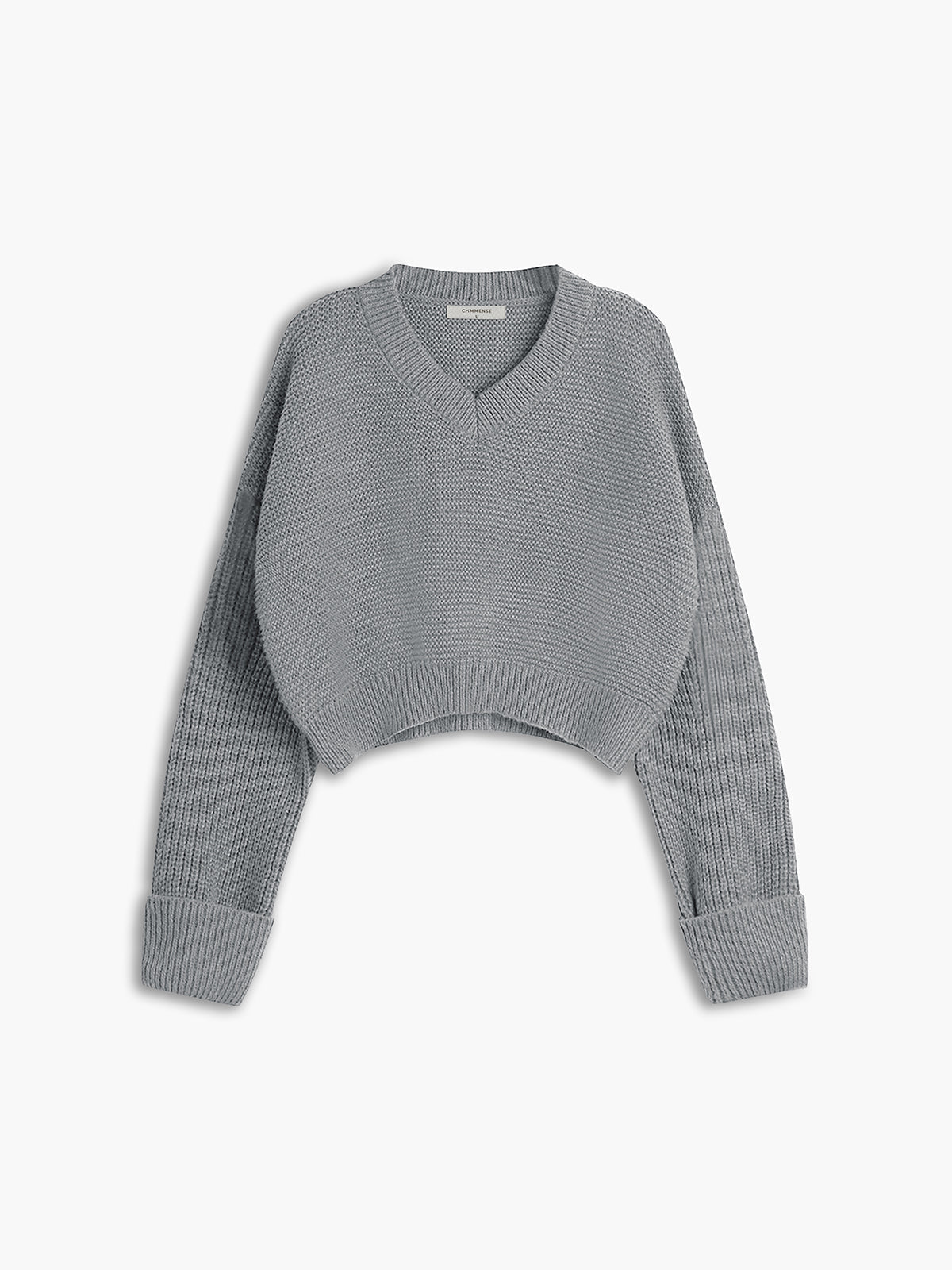 Damen Pullover V-Ausschnitt Elegante Spitze