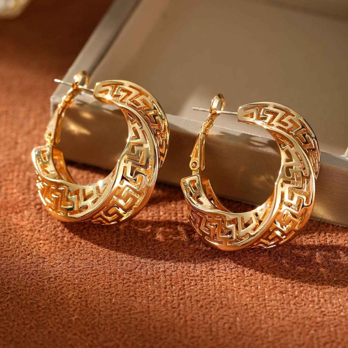 Edle Creolen Geometrisch Gold Silber Schmuck - IdealeKleiden