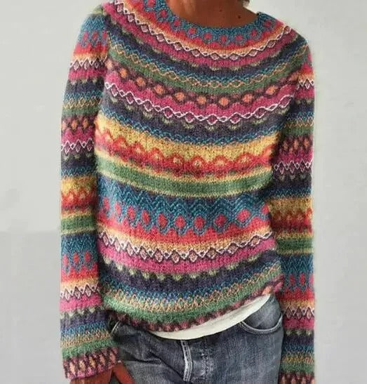 Bequemer Strickpullover Komfortabel Frauen