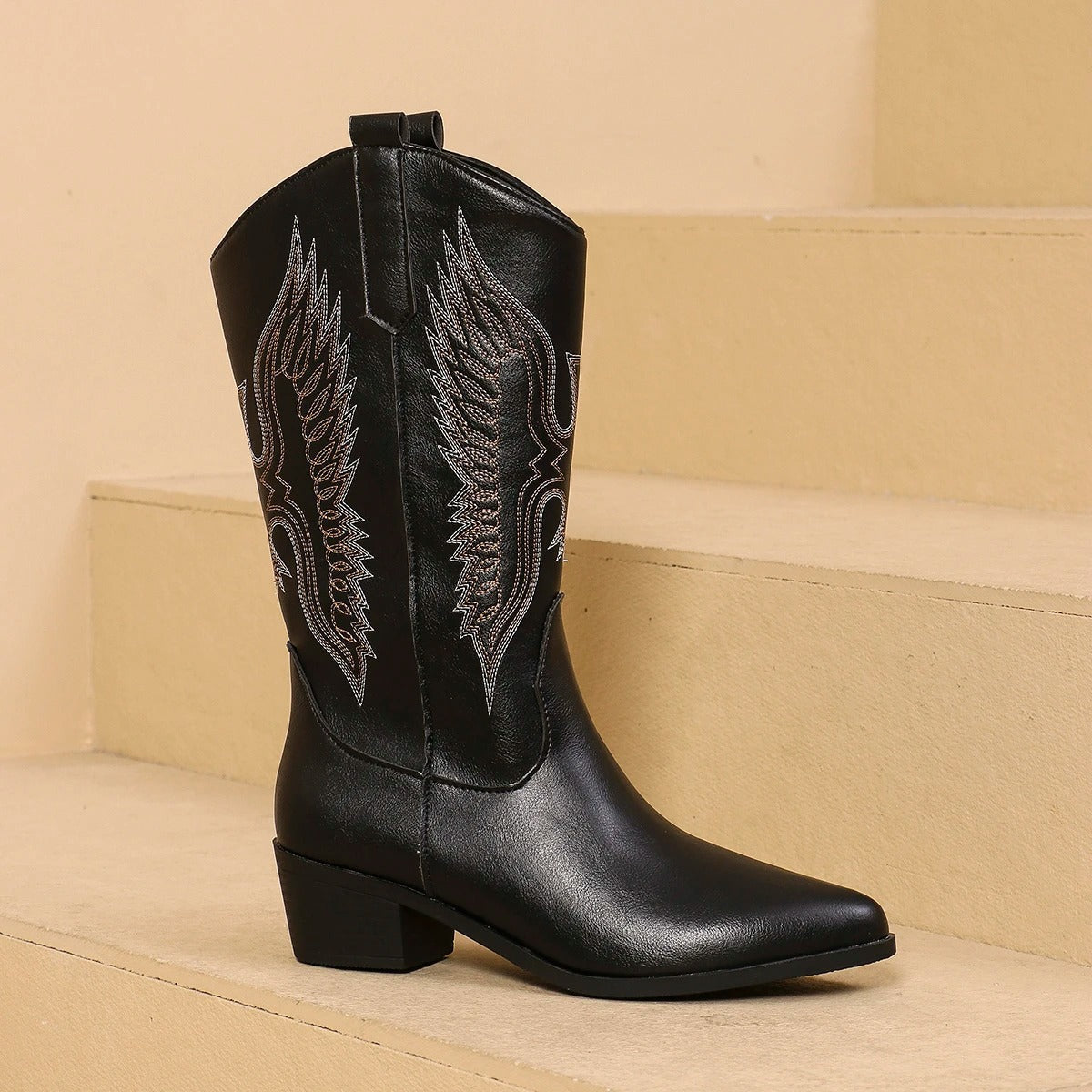 Stilvolle Cowboy-Stiefel Damen Hochhackig