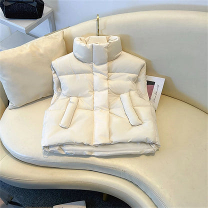 Damen Steppweste Warm Elegant Lang