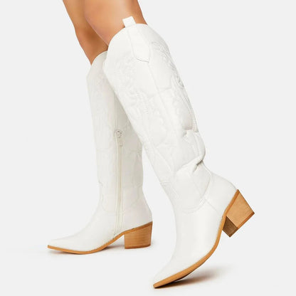 Hohe Cowboystiefel Damen Stilvoll Leder