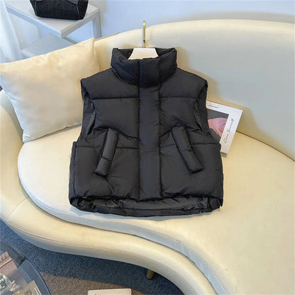 Damen Steppweste Warm Elegant Lang