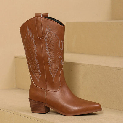 Stilvolle Cowboy-Stiefel Damen Hochhackig