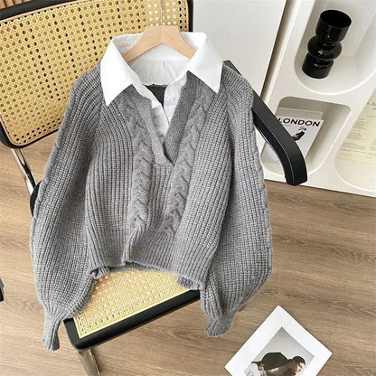 Retro Strickpullover Damen Vintage Stil