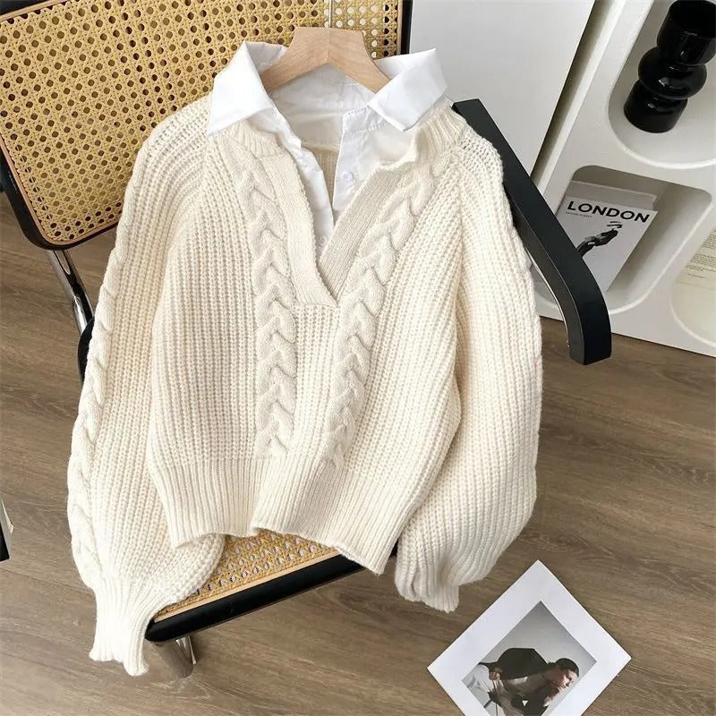 Retro Strickpullover Damen Vintage Stil - IdealeKleiden