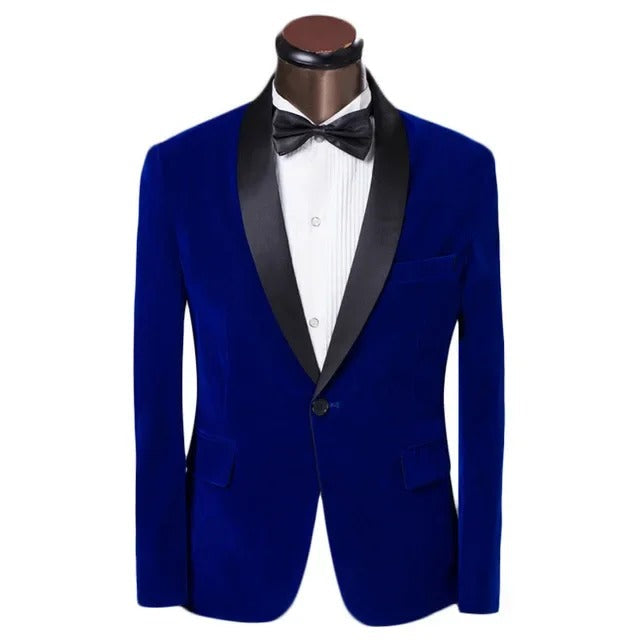 Herren Sommerjacke Slim Fit Kontrast Revers